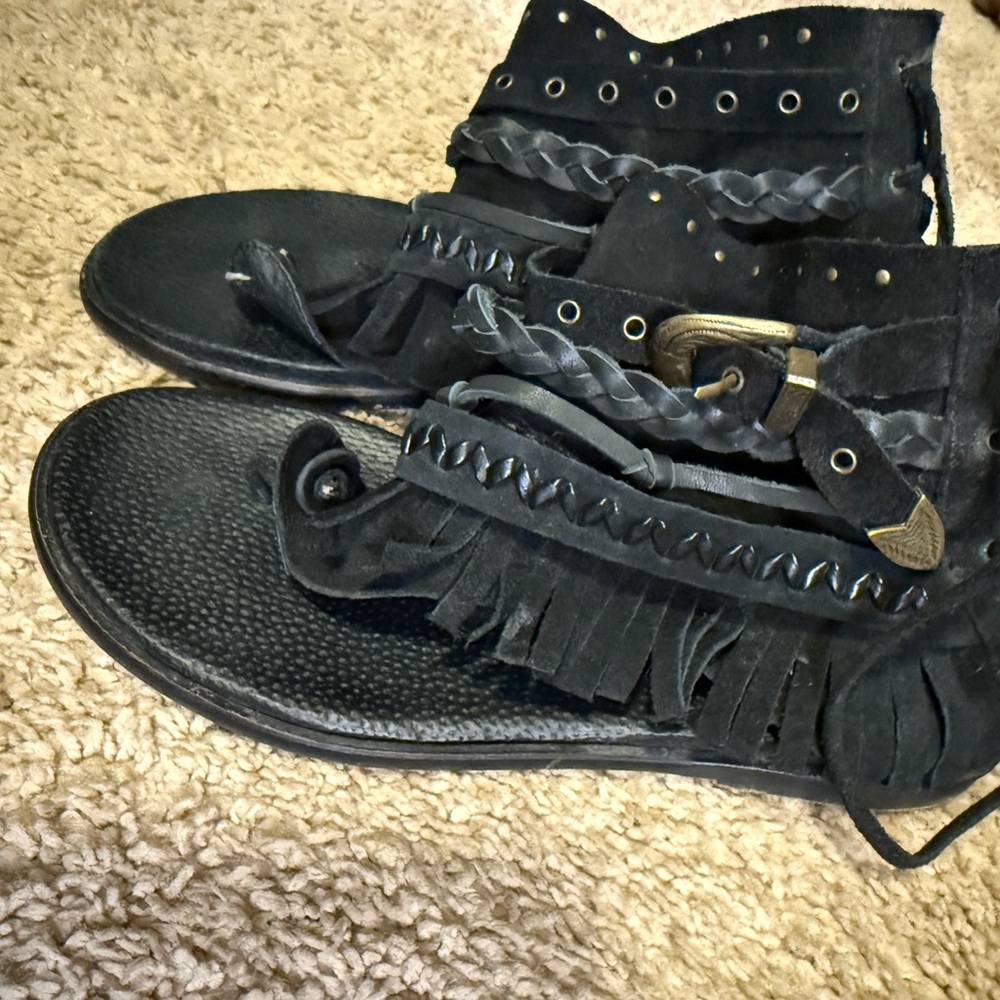 Fringe leather Women's Sandals